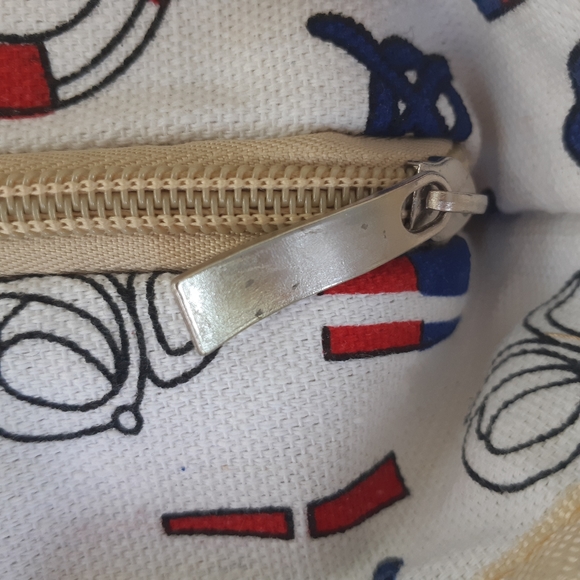 Nautical Tote Purse Shoulder Bag Canvas Anchors - Picture 7 of 9